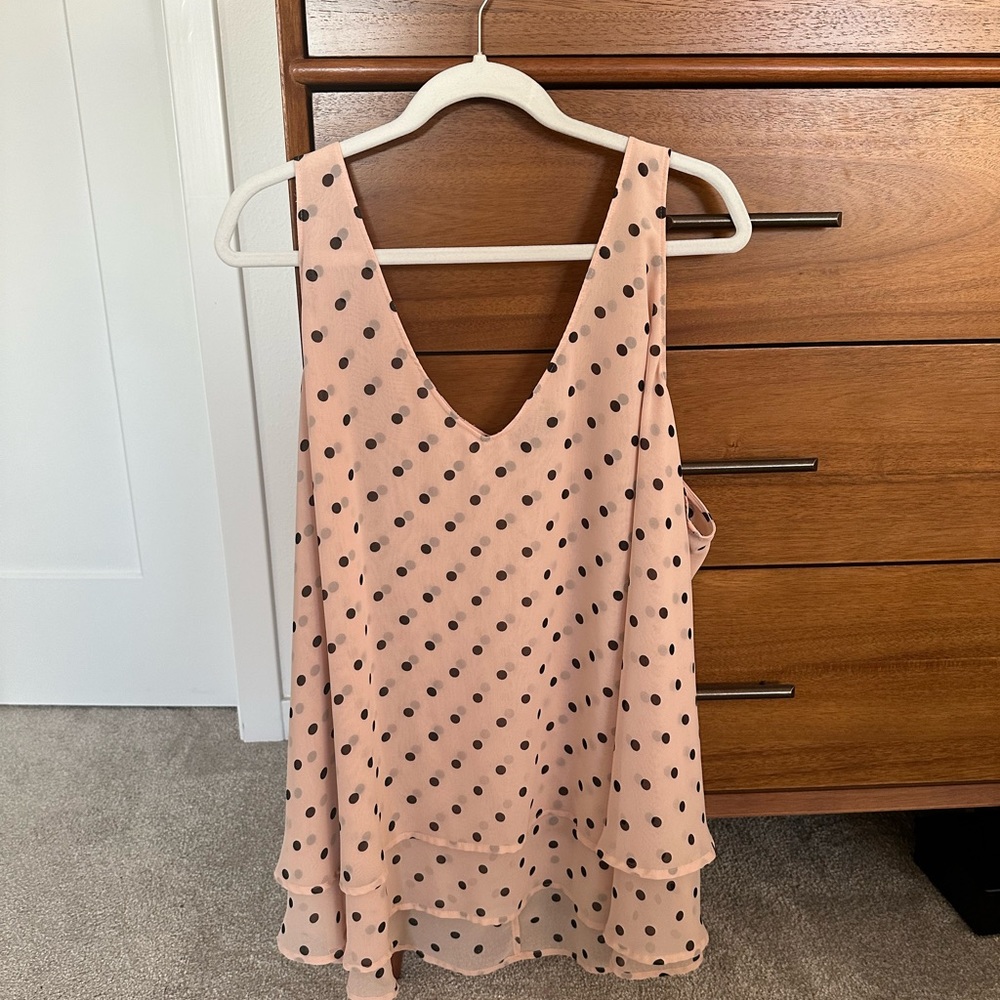 Polka Dot Chiffon Tank